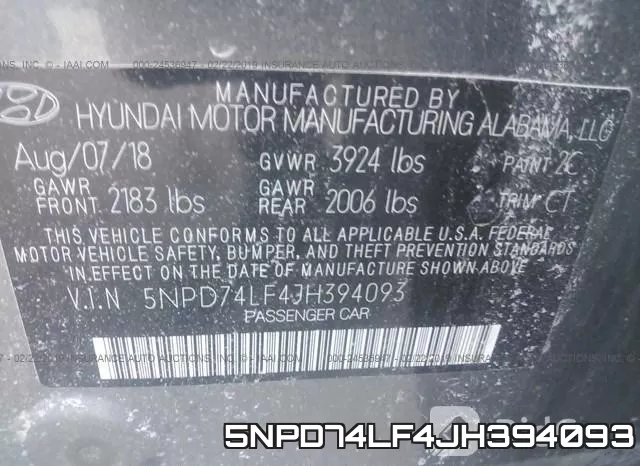 5NPD74LF4JH394093 фото 10
