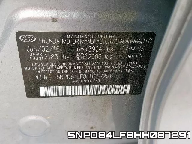 5NPD84LF8HH087291 фото 2