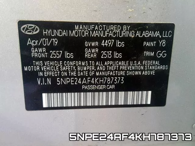 5NPE24AF4KH787373 фото 2