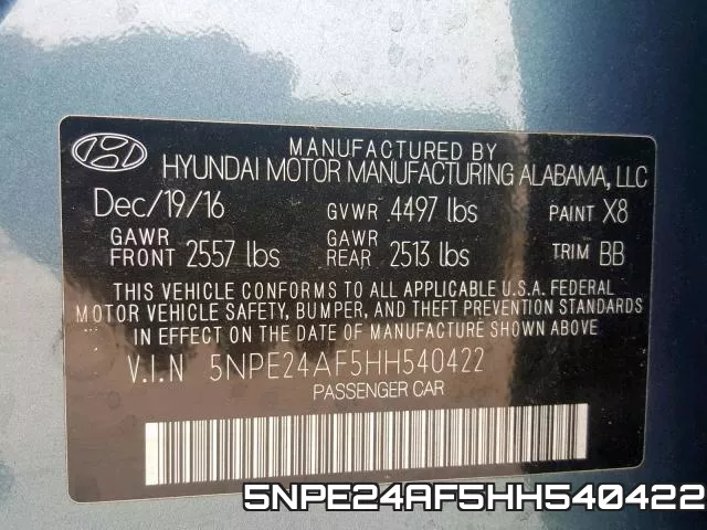 5NPE24AF5HH540422 фото 2