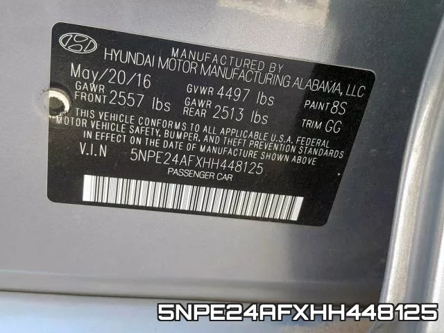 5NPE24AFXHH448125 фото 2