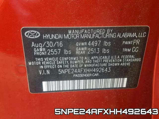 5NPE24AFXHH492643 фото 2