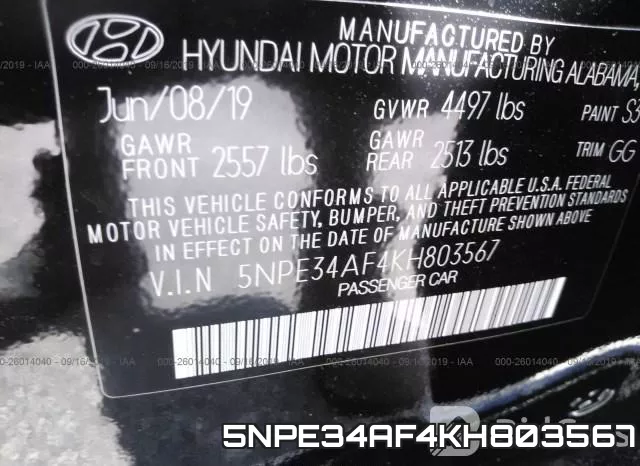 5NPE34AF4KH803567 фото 10