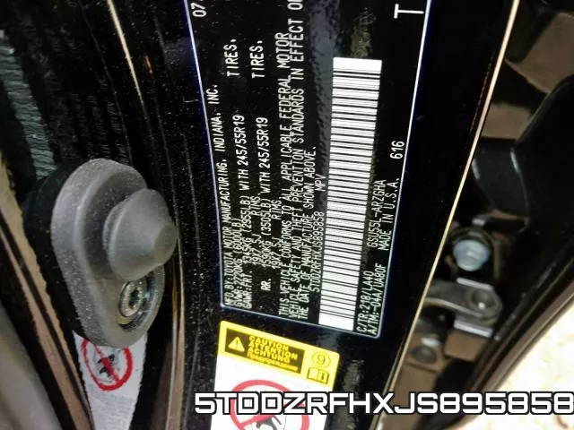 5TDDZRFHXJS895858 фото 2