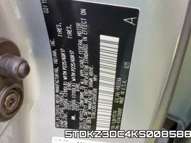 5TDKZ3DC4KS008588 фото 2