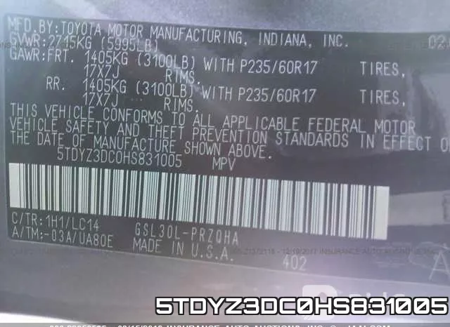 5TDYZ3DC0HS831005 фото 10