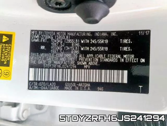 5TDYZRFH6JS241294 фото 2