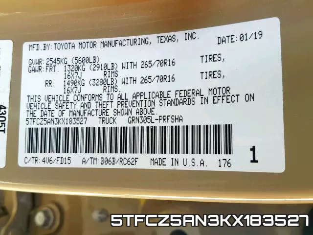 5TFCZ5AN3KX183527 фото 2