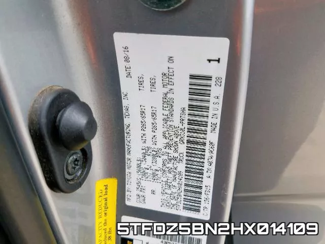 5TFDZ5BN2HX014109 фото 2