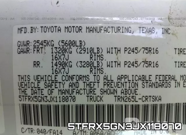 5TFRX5GN3JX118070 фото 9