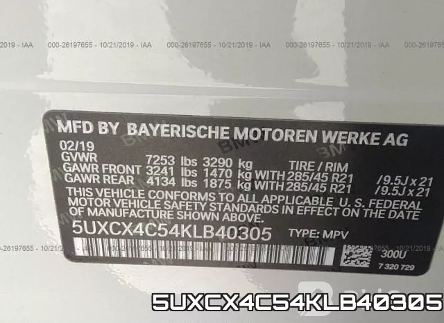 5UXCX4C54KLB40305 фото 10