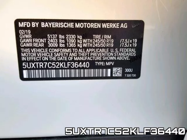 5UXTR7C52KLF36440 фото 2