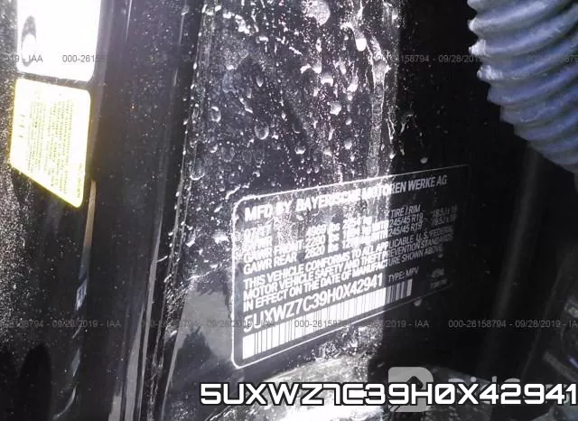 5UXWZ7C39H0X42941 фото 10