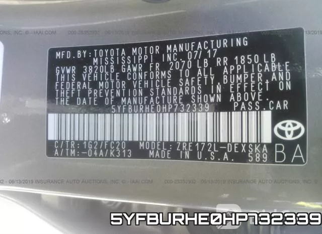 5YFBURHE0HP732339 фото 10