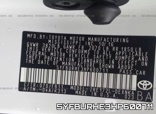 5YFBURHE3HP600711 фото 10