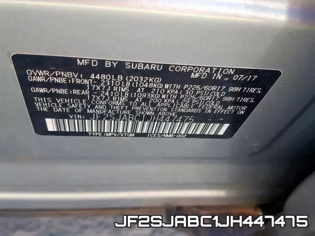JF2SJABC1JH447475 фото 2