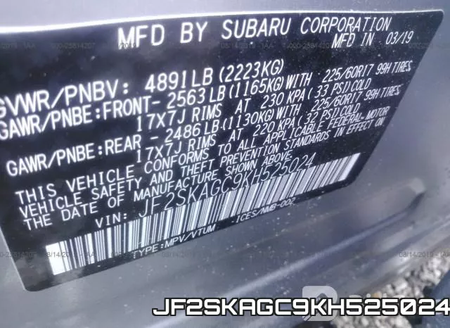 JF2SKAGC9KH525024 фото 10