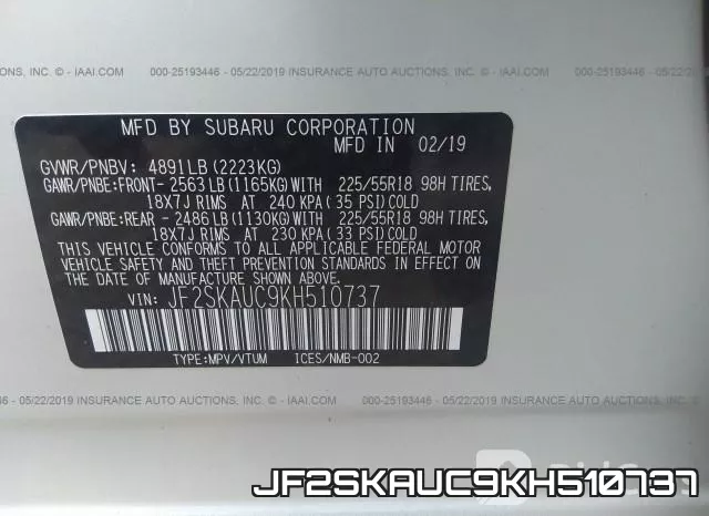 JF2SKAUC9KH510737 фото 10