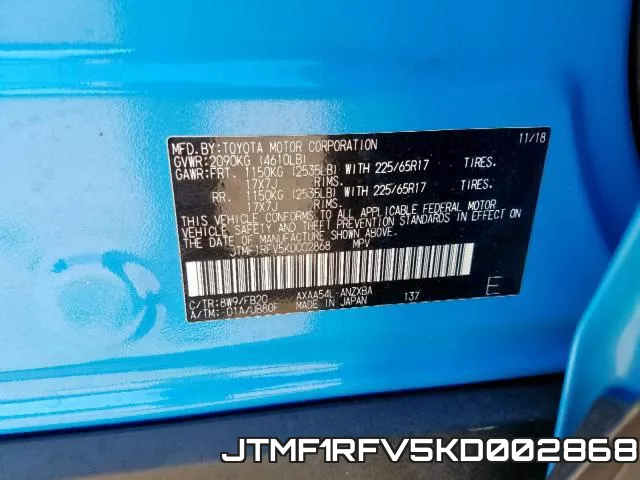 JTMF1RFV5KD002868 фото 2