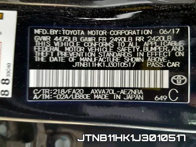JTNB11HK1J3010517 фото 2