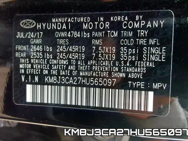 KM8J3CA27HU565097 фото 2