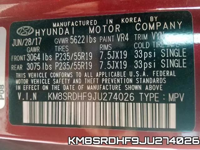 KM8SRDHF9JU274026 фото 2