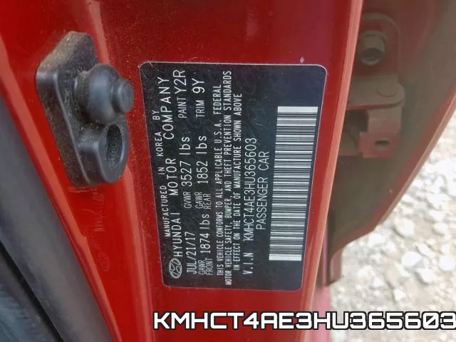 KMHCT4AE3HU365603 фото 2