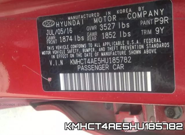 KMHCT4AE5HU185782 фото 10