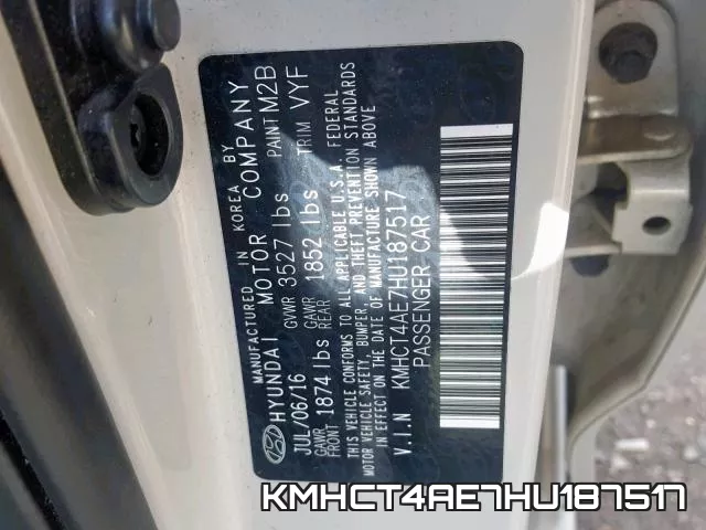 KMHCT4AE7HU187517 фото 2