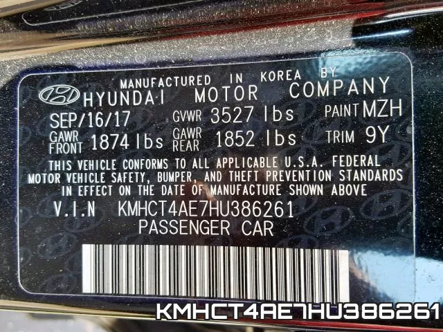 KMHCT4AE7HU386261 фото 2
