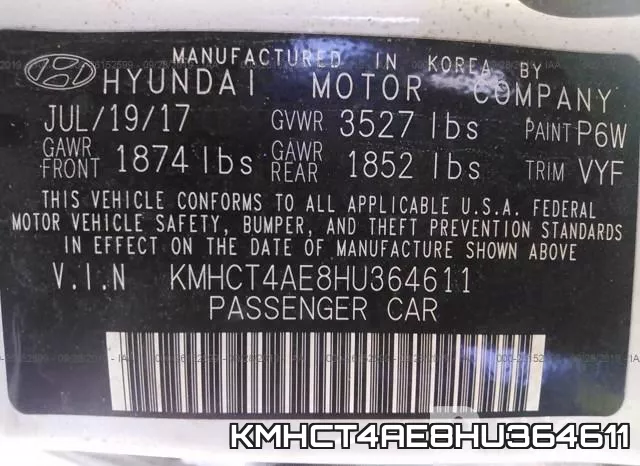 KMHCT4AE8HU364611 фото 10