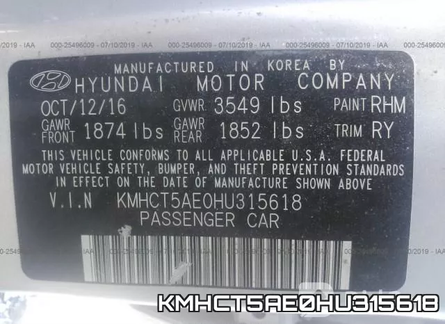 KMHCT5AE0HU315618 фото 10