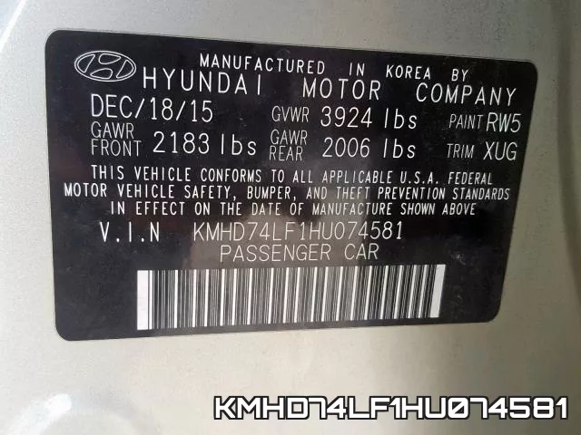 KMHD74LF1HU074581 фото 2