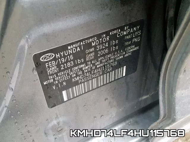 KMHD74LF4HU115768 фото 2