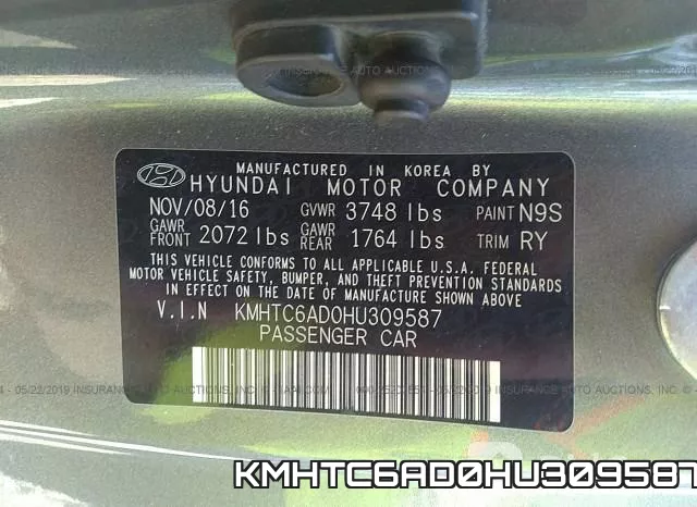 KMHTC6AD0HU309587 фото 10