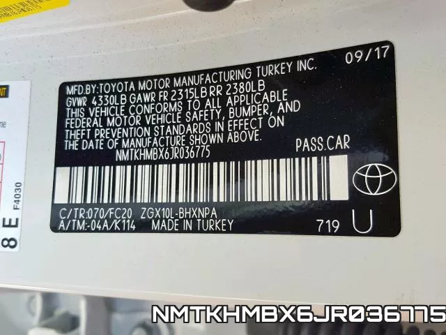 NMTKHMBX6JR036775 фото 2