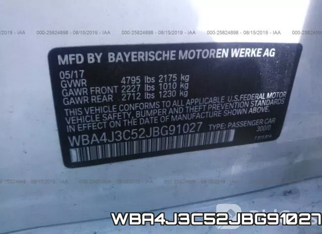 WBA4J3C52JBG91027 фото 10