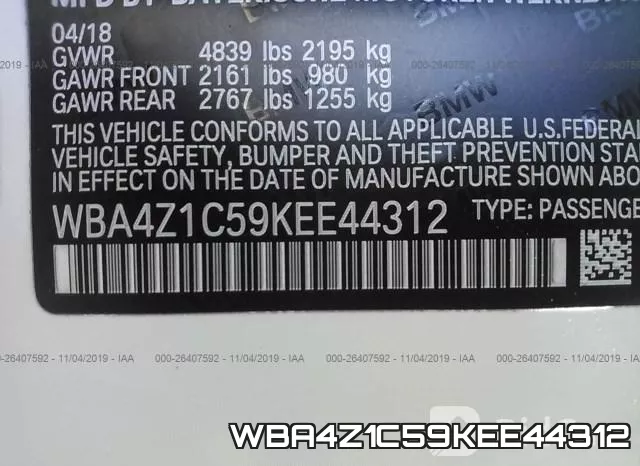 WBA4Z1C59KEE44312 фото 10