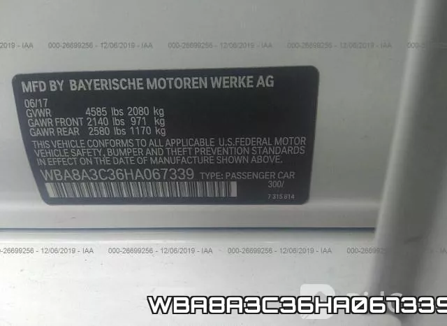WBA8A3C36HA067339 фото 10