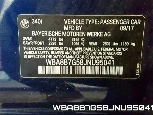 WBA8B7G58JNU95041 фото 2