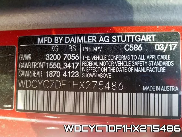 WDCYC7DF1HX275486 фото 2