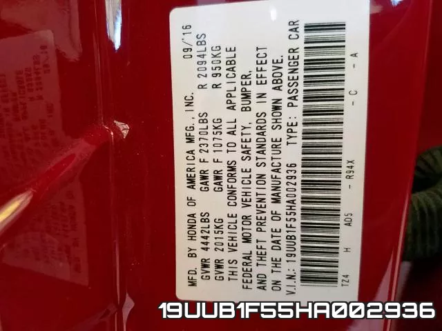 19UUB1F55HA002936 фото 2
