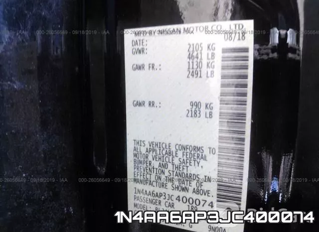 1N4AA6AP3JC400074 фото 10