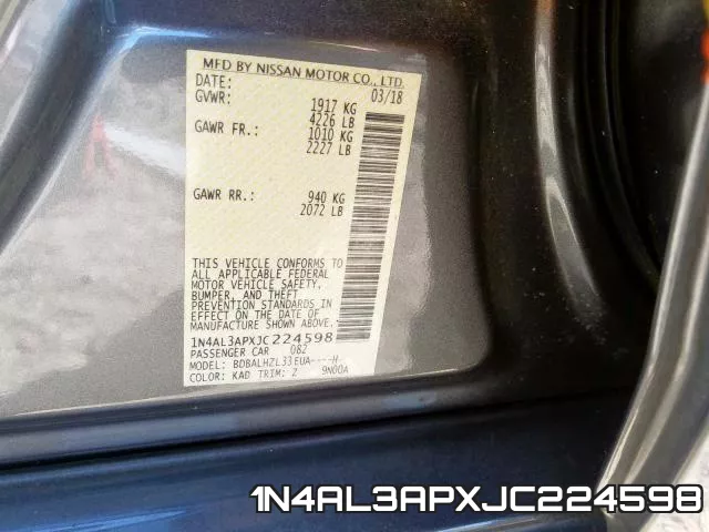 1N4AL3APXJC224598 фото 2