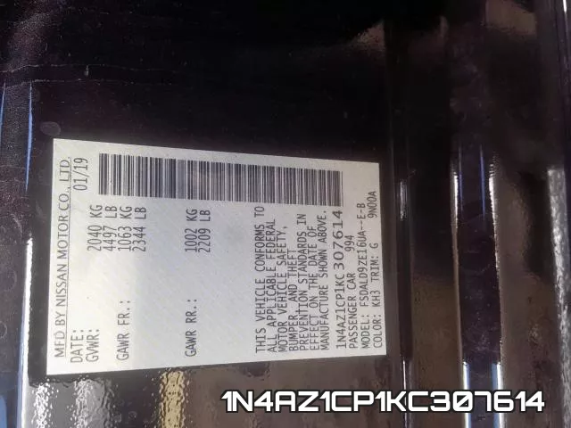 1N4AZ1CP1KC307614 фото 2