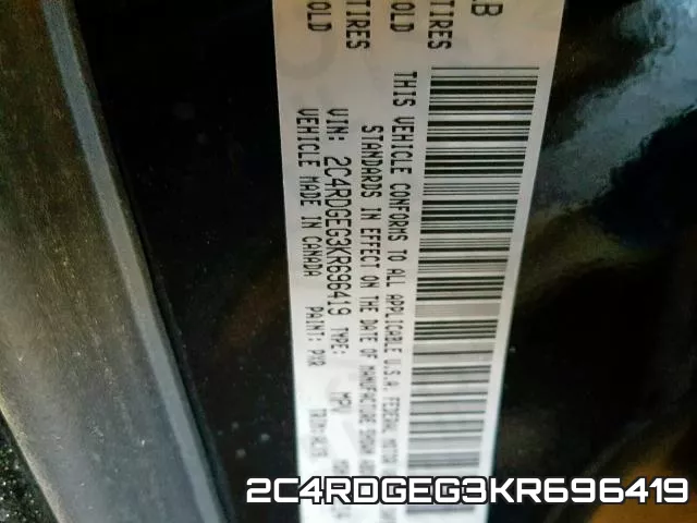 2C4RDGEG3KR696419 фото 2