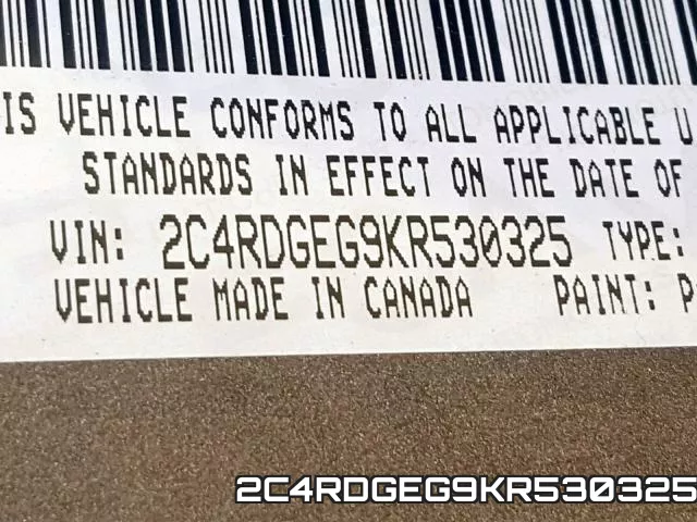 2C4RDGEG9KR530325 фото 2