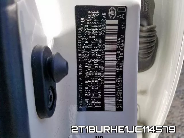 2T1BURHE1JC114579 фото 2
