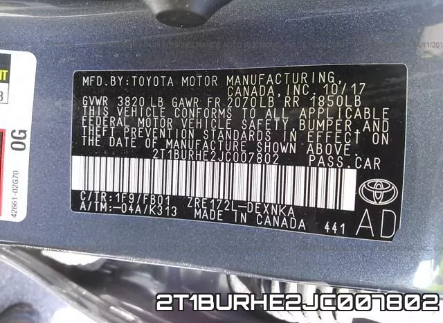 2T1BURHE2JC007802 фото 10