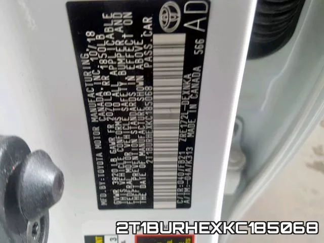 2T1BURHEXKC185068 фото 2